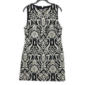 Alice + Olivia Mini Dress Women's 4 Clyde Black White Jacquard Floral Shift